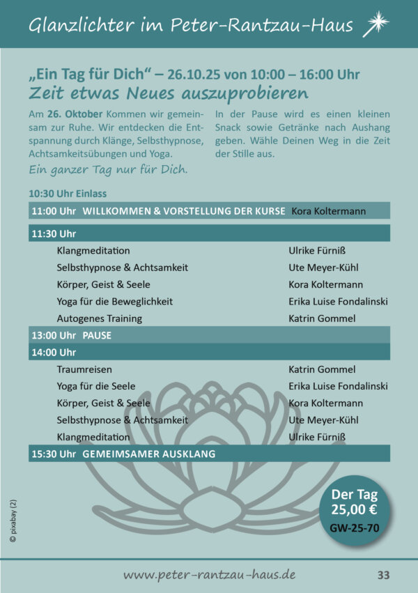 „Ein Tag für Dich“ am 26.10.2025: Zeit etwas Neues auszuprobieren