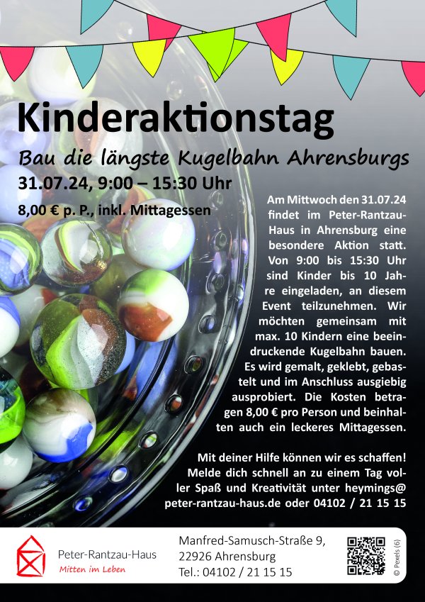 Längste Kugelbahn Ahrensburgs – Kinderaktionstag am 31.07.24