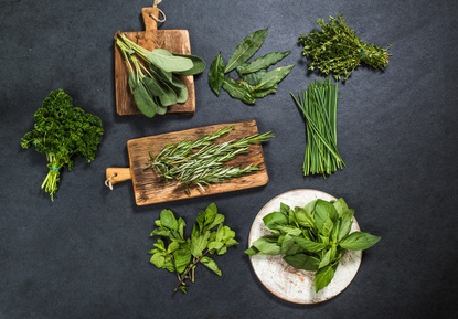 Fresh herbs from garden